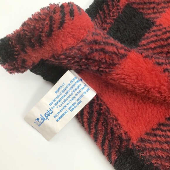 Wishpets Bear Lovey Red Black Buffalo Check Woodsy 12" Baby Security Blankie - Picture 7 of 7